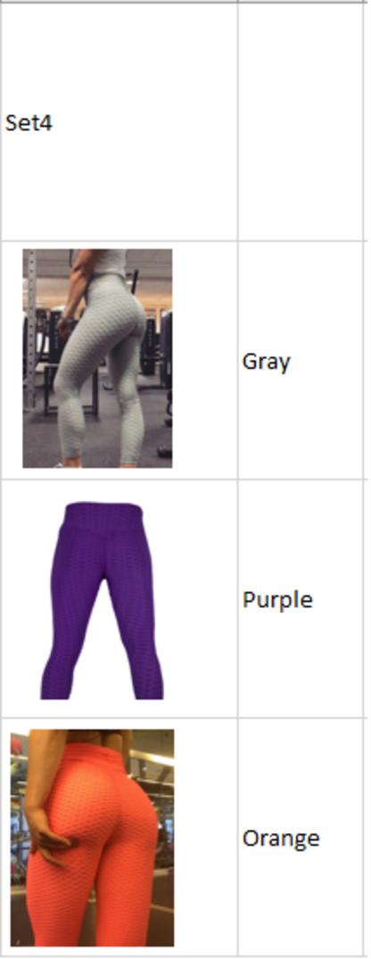 Set of 3 - Leggings Ruched Butt Shapewear Tights Yoga Pants