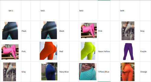 Set of 3 - Leggings Ruched Butt Shapewear Tights Yoga Pants