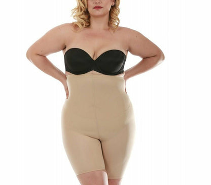 InstantFigure Hi-Waist Shorts Open Gusset Plus Size Shapewear WSH4211C
