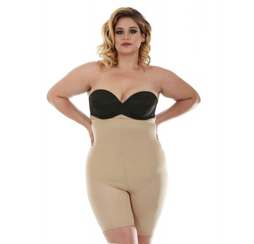 InstantFigure Hi-Waist Shorts Open Gusset Plus Size Shapewear WSH4211C