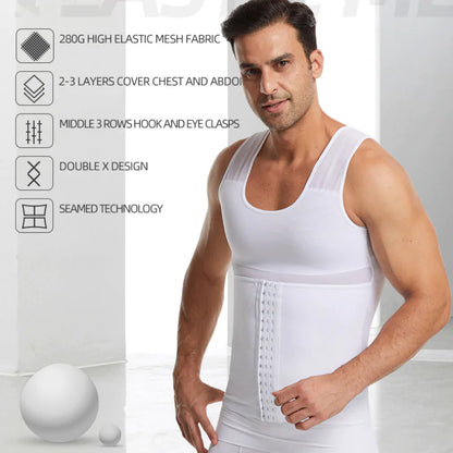 Men's Compression Shirt Slimming Body Shaper Vest