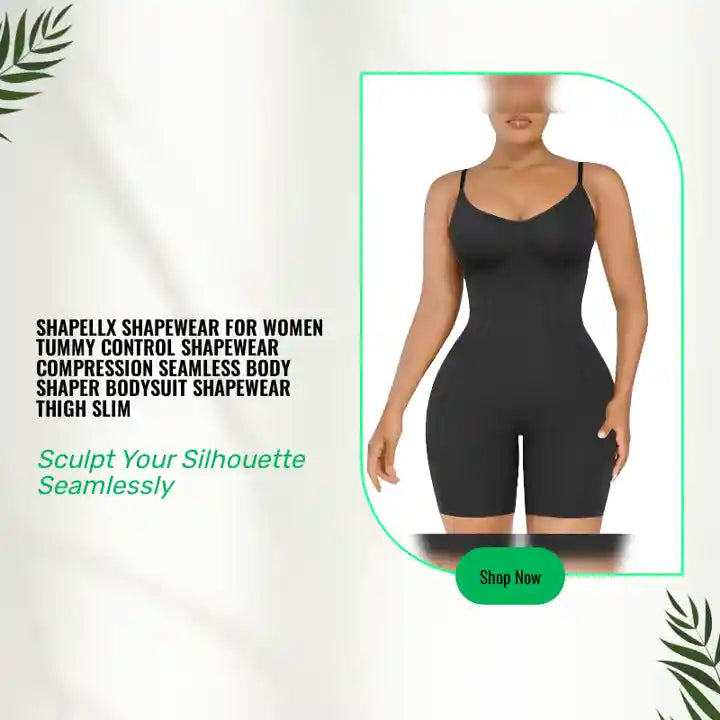 SHAPELLX Shapewear for Women Tummy Control Shapewear Compression Seamless Body Shaper Bodysuit Shapewear Thigh Slim by@Outfy